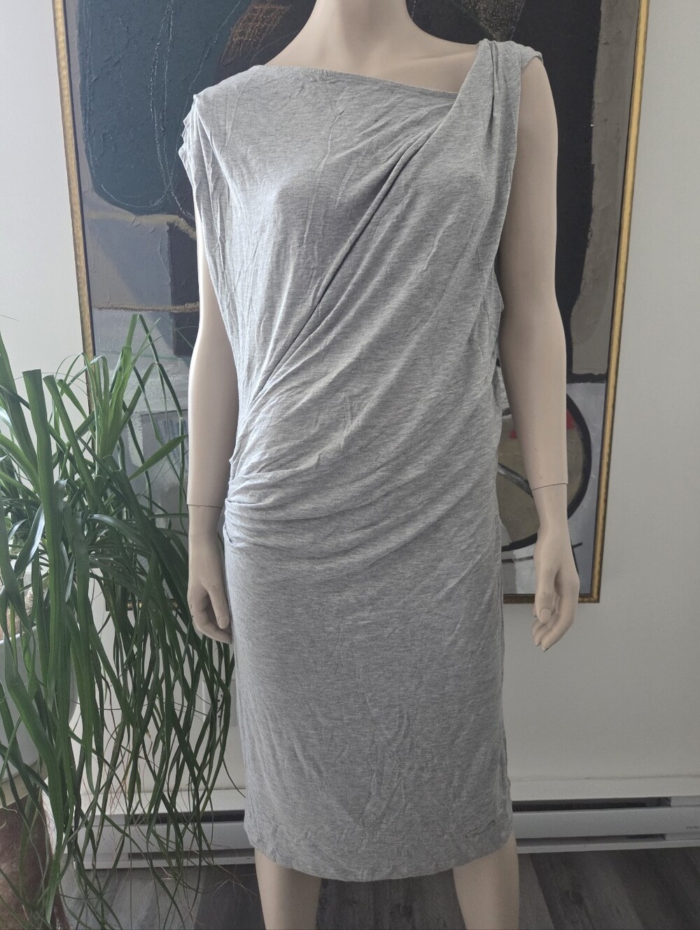 Seven7 | Draped Asymmetrical Midi Jersey Dress